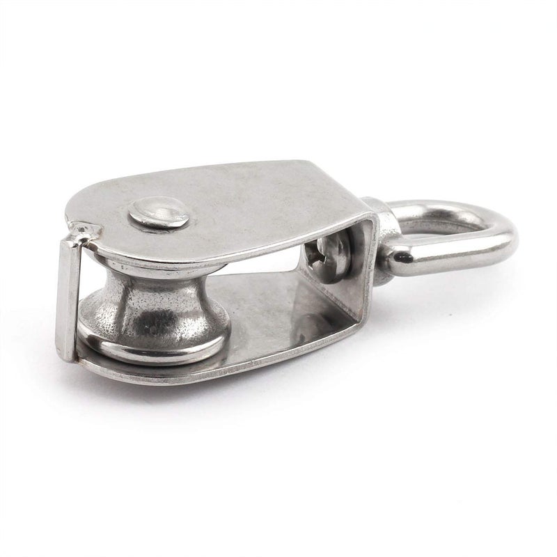 JCBIZ 1-Pack M20 Single Pulley Block Stainless Steel Heavy Duty Hardware Single Wheel Swivel Rigging Lifting Wheel Fixed Pulley for Wire Rope Loading 75kg - Image 3